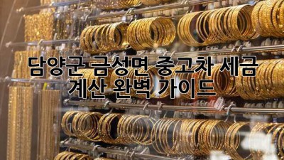 담양군 금성면 중고차 세금 계산 완벽 가이드