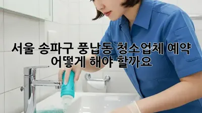 서울 송파구 풍납동 청소업체 예약, 어떻게 해야 할까요?